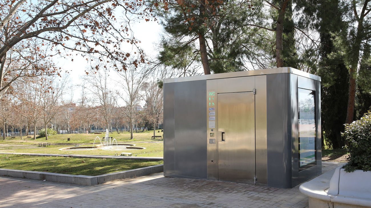Aseo público en un parque de Getafe