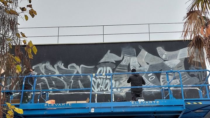 Detail of the mural created by PichiAvo / AYTO. MADRID