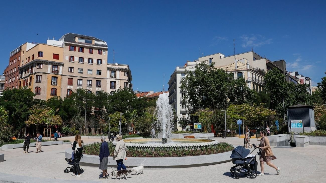 La remodelada plaza de Olavide, en Madrid